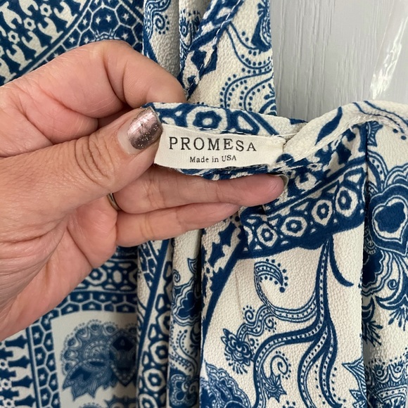 Promesa High Neck Halter Top Open Back Dress S - Picture 3 of 6